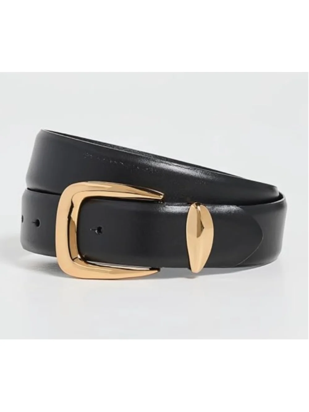 Madewell Black Leather Belt, Gold Buckle, Size Small, 1.5 width belt